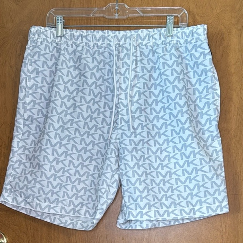 Men's White Logo-Print Swim Shorts